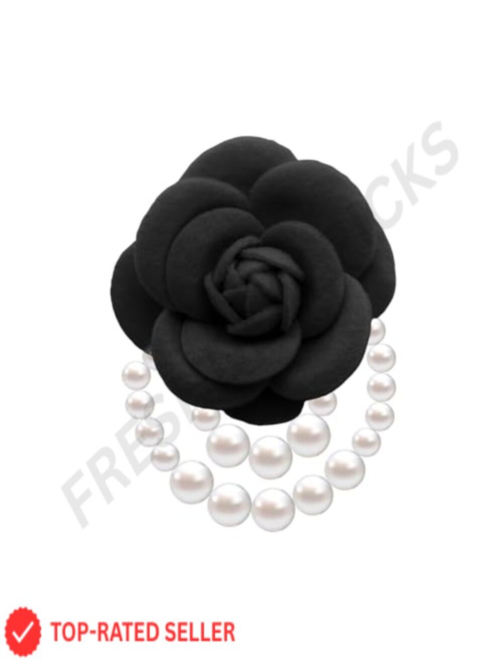 Camellia Flower Pearl Brooch Pin Vintage Floral Hairpin Scarf Bag Decoration